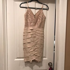 Saks Fifth Avenue Cream Dress with matching lightweight shawl/scarf